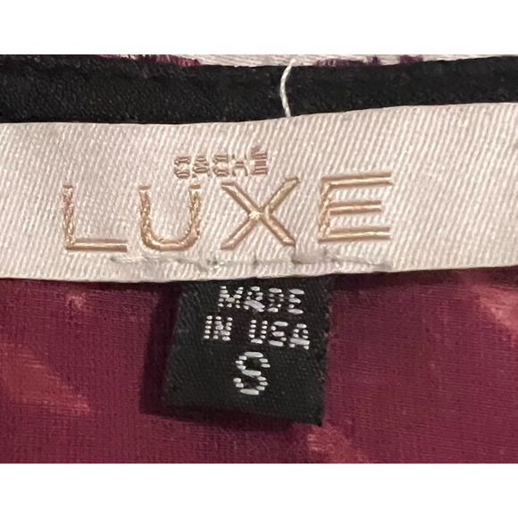 Cache Luxe Top Womens Size S Boho Cape Sleeve Multicolor Sheer LIned Sequin - Picture 2 of 10